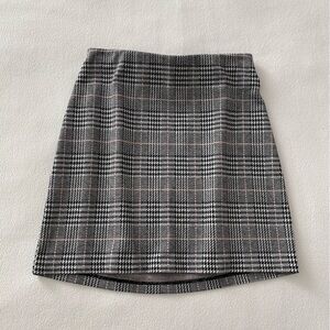 Divided Plaid Black and Pink Skirt